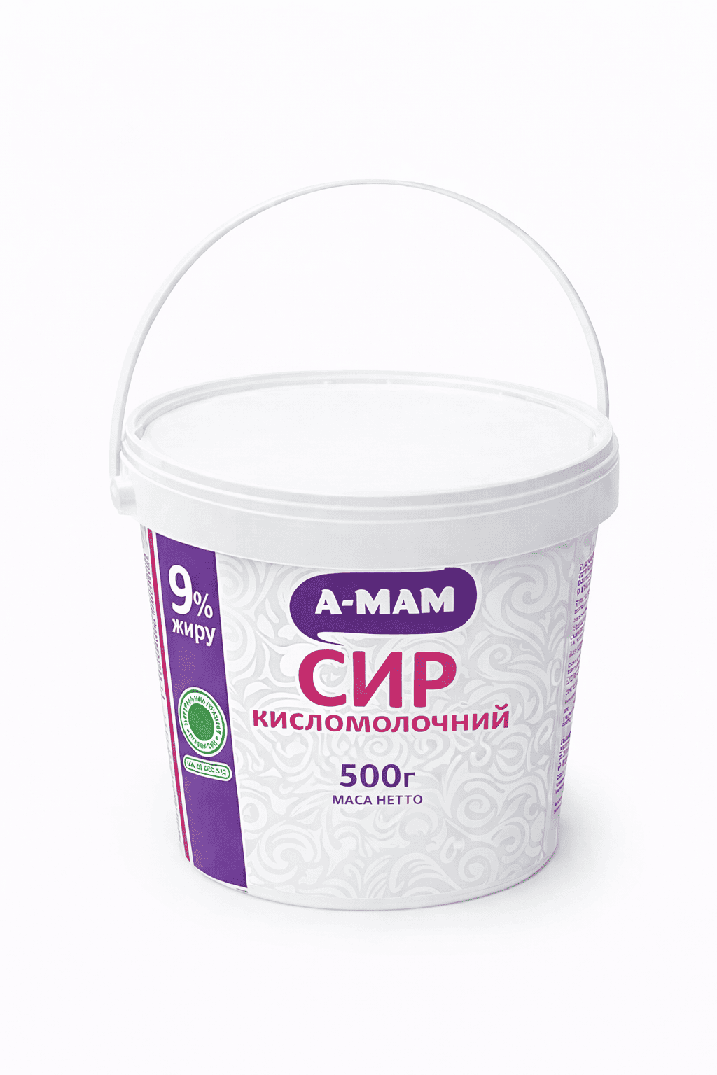 Сир кисломолочний ТМ "А-МАМ" 9% жиру, 500 г